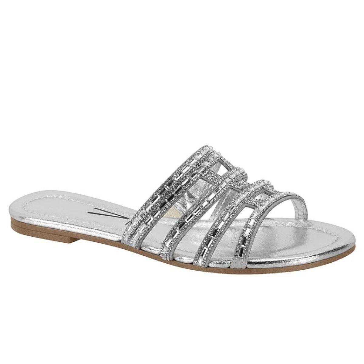Rasteirinha Feminina Vizzano Cristalizada 6235.1185 Prata