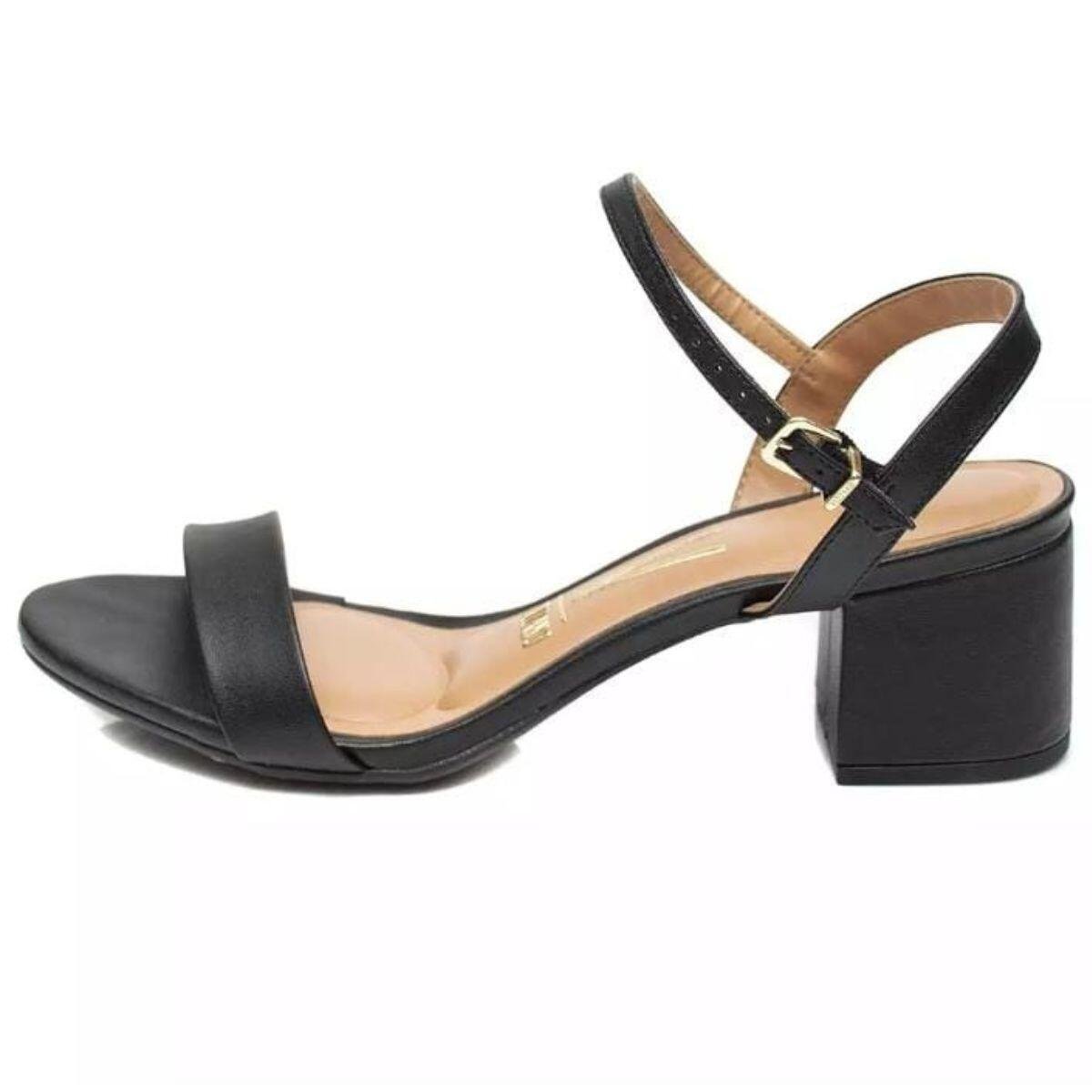 Sandália Feminina Vizzano Salto Grosso Baixo 6291.900 Preto 2
