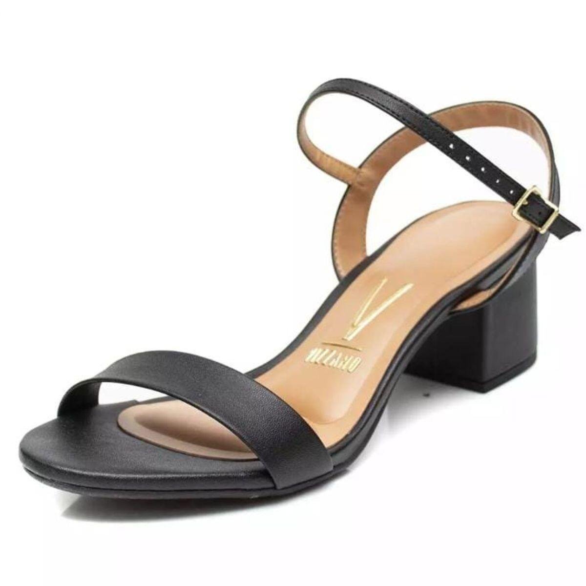 Sandália Feminina Vizzano Salto Grosso Baixo 6291.900 Preto 3