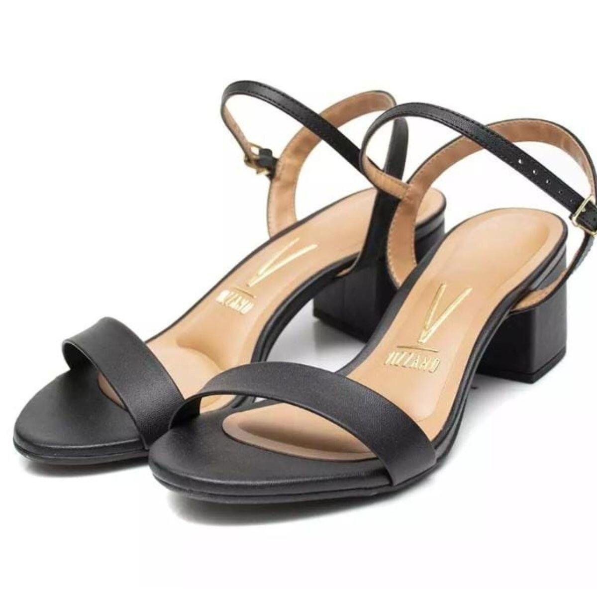 Sandália Feminina Vizzano Salto Grosso Baixo 6291.900 Preto 4