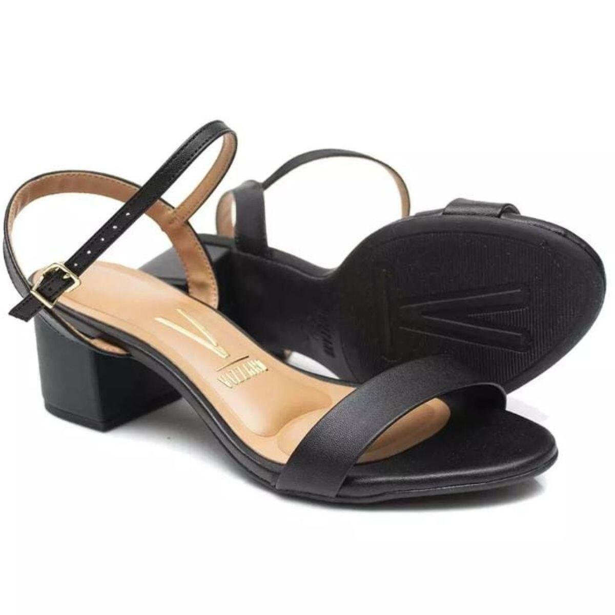 Sandália Feminina Vizzano Salto Grosso Baixo 6291.900 Preto 5