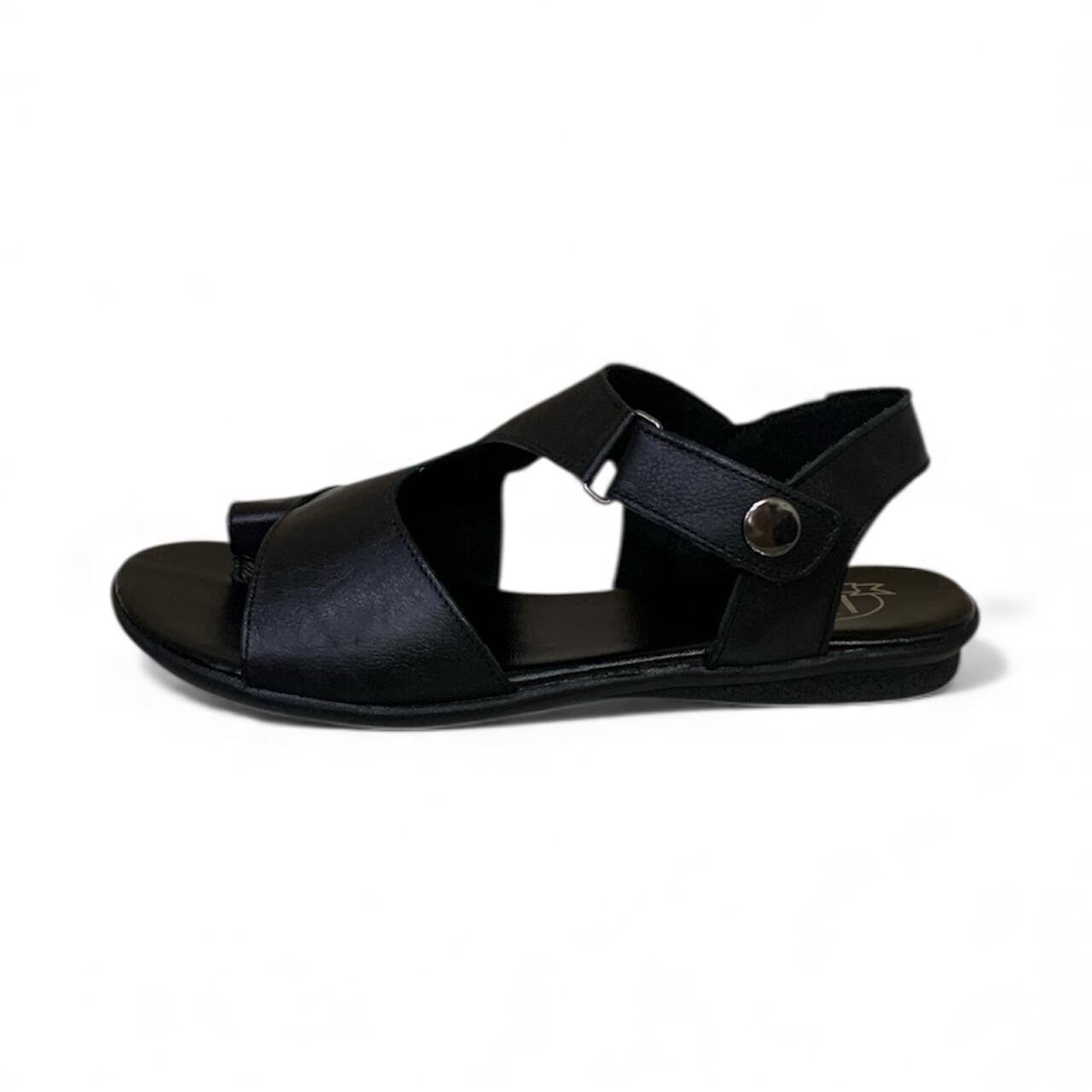 Sandália Feminina em Couro Rasteira BZ053 Preto 3
