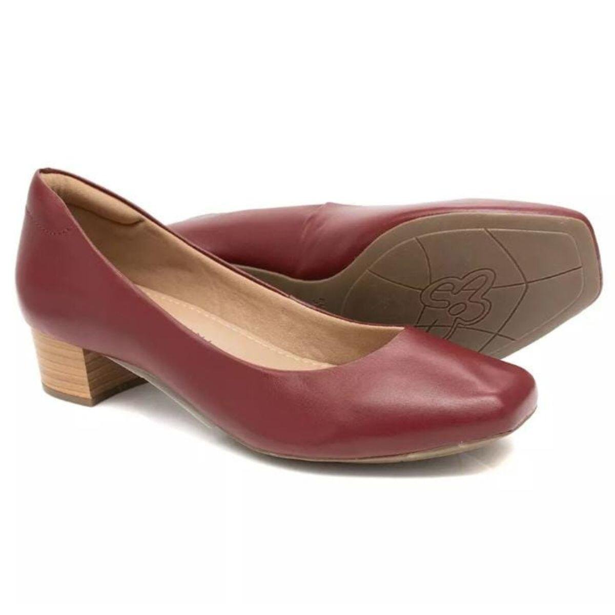 Sapato Feminino Social Neftali Em Couro Salto Baixo 3226 Preto 5