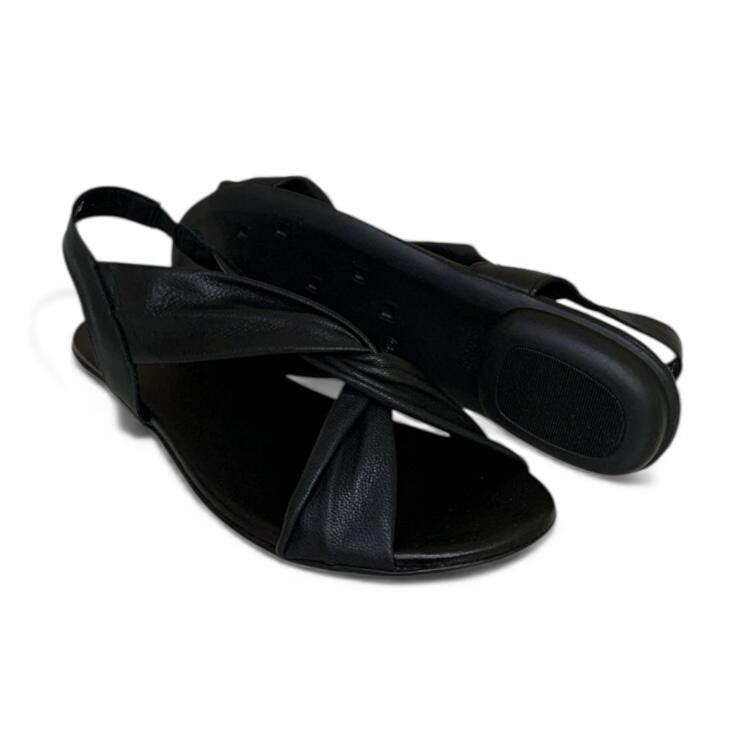 Sandália Feminina Rasteira Moscardini em Couro 330916 Preto 3