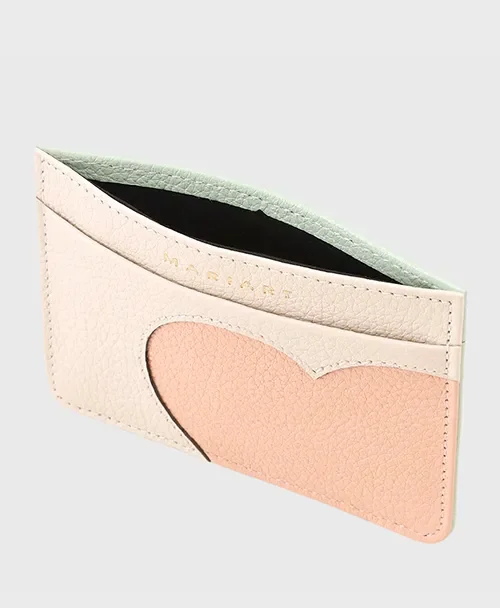 Porta Cartão Mariart Em Couro Love 668 Bege 2