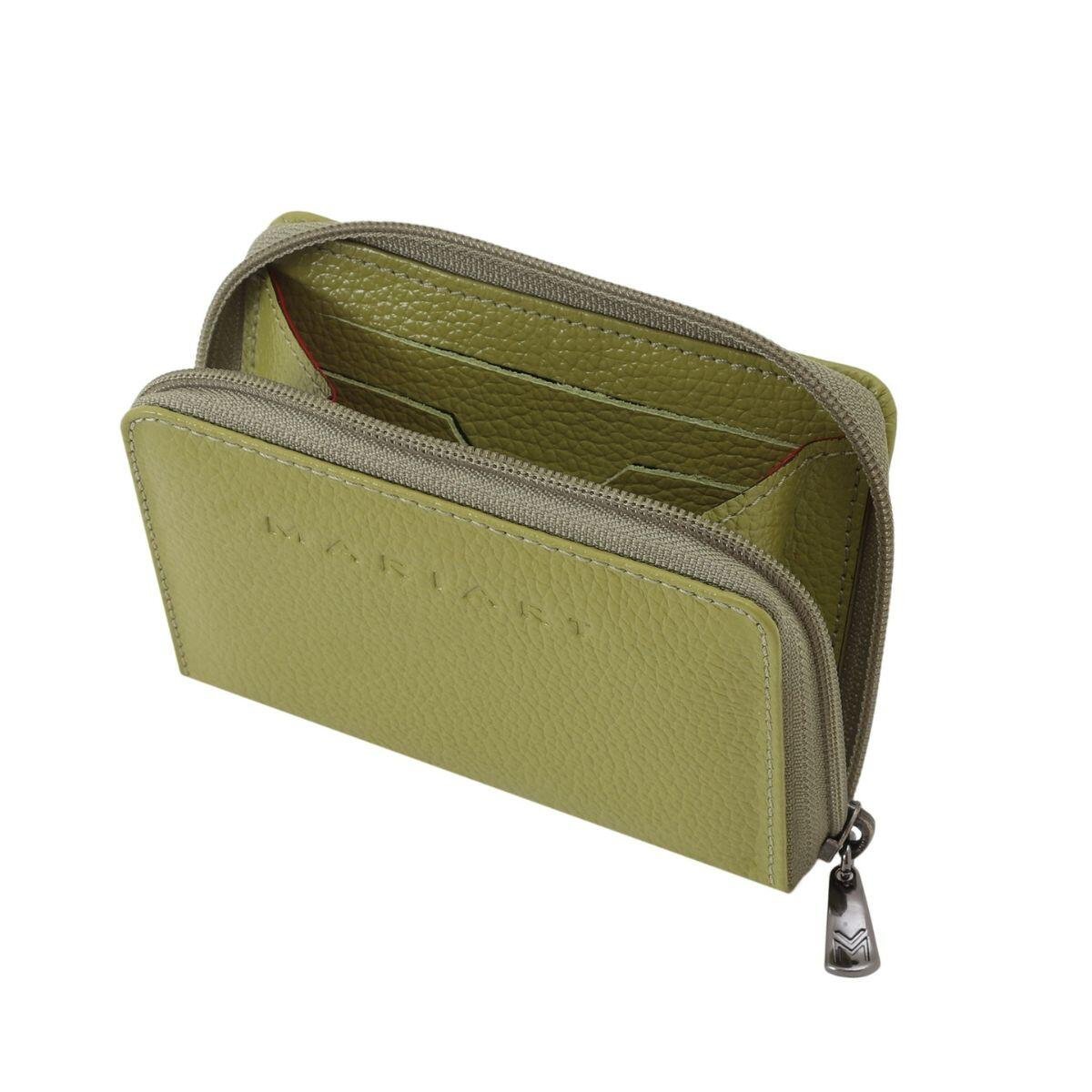 Carteira Pequena Mariart Em Couro Zíper 643 Verde 2