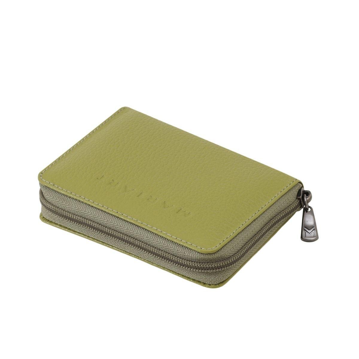 Carteira Pequena Mariart Em Couro Zíper 643 Verde 3