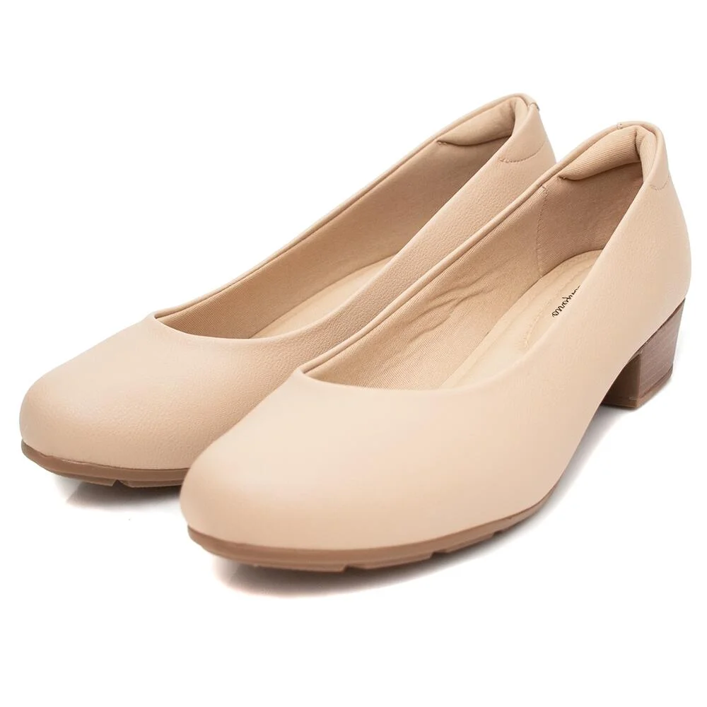 Sapato Feminino Modare Ultraconforto Salto Baixo 7032.500 Bege 4