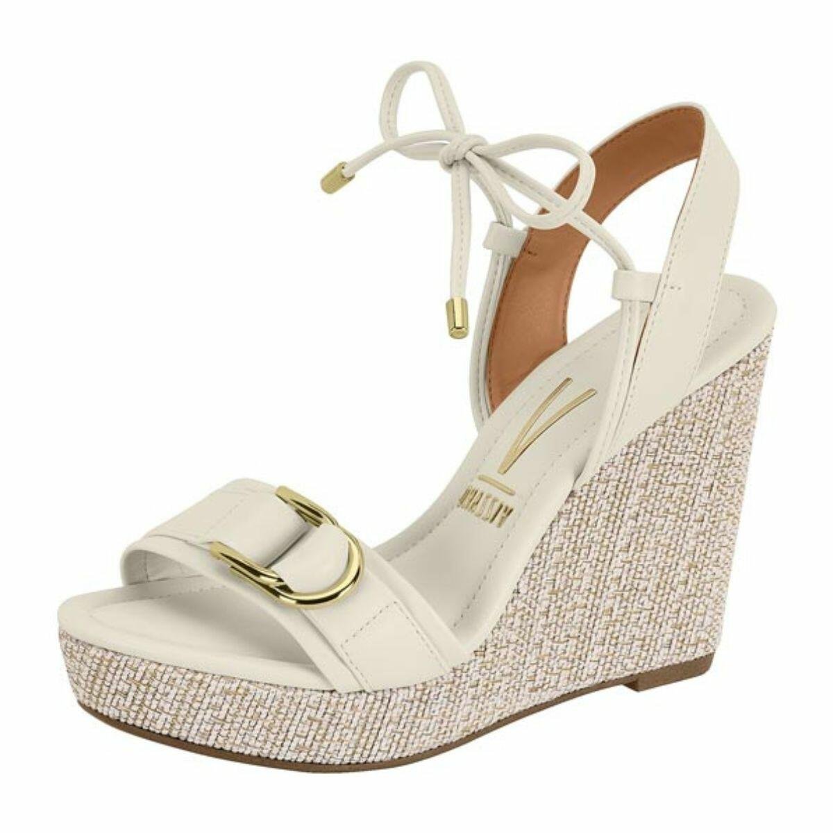 Sándalia Anabela Feminina Plataforma Vizzano 6283.2116 Branco 2