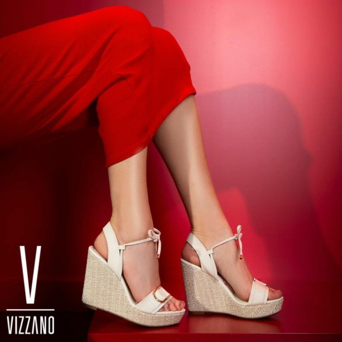 Sándalia Anabela Feminina Plataforma Vizzano 6283.2116 Branco 5