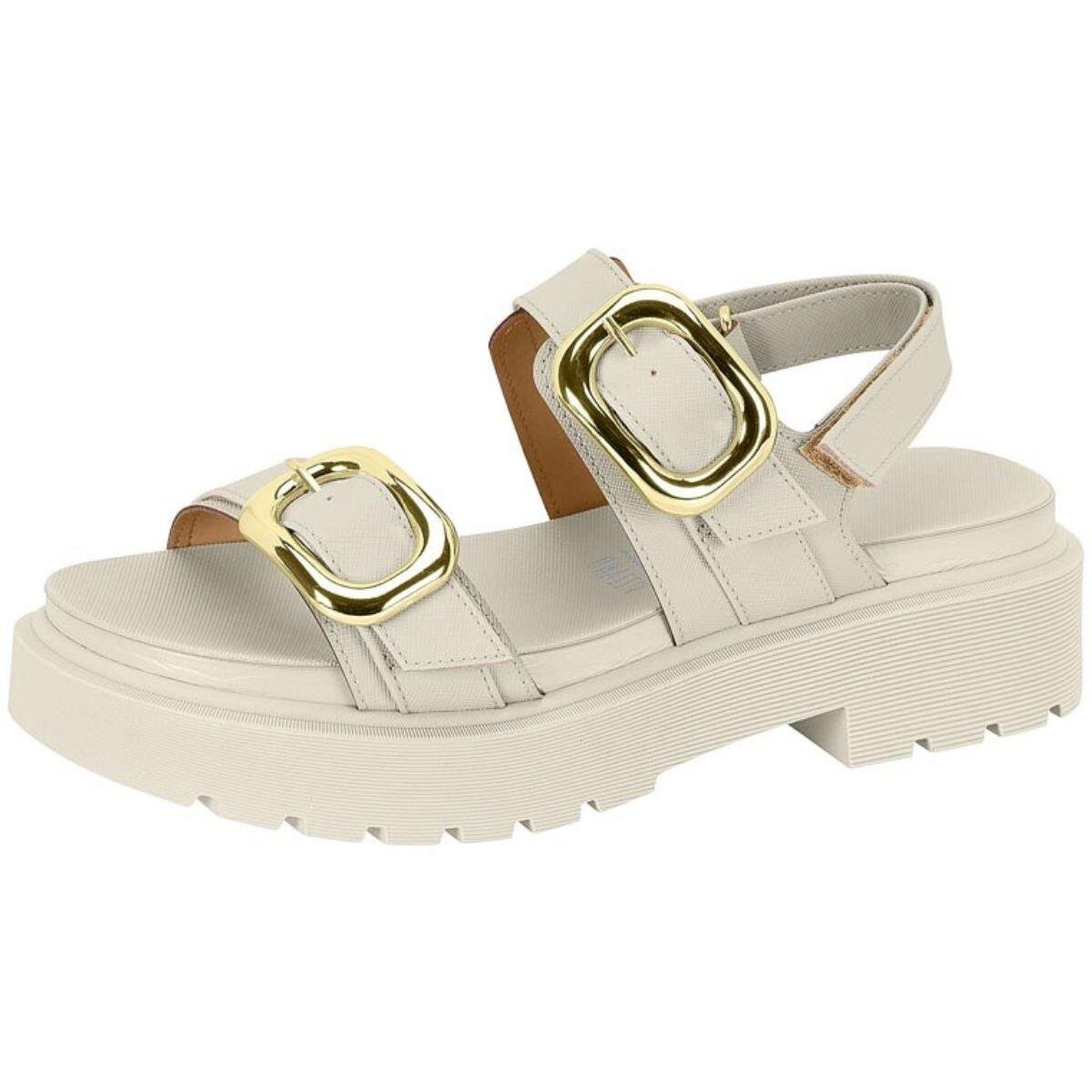 Sandália Papete Feminina Vizzano Tratorada Fivela 6499.115 Branco 2