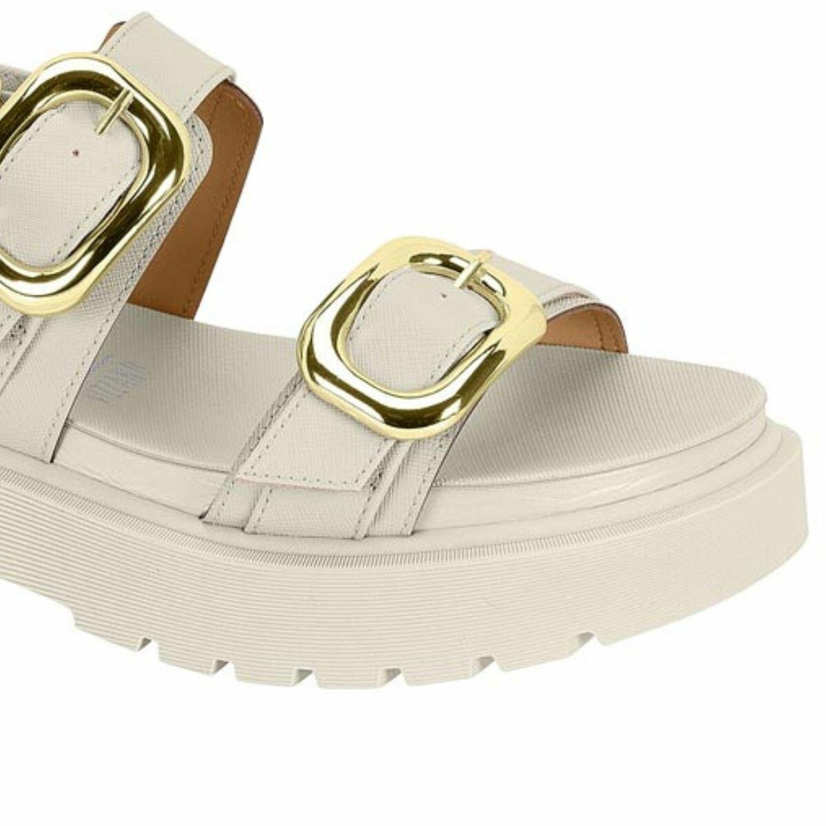 Sandália Papete Feminina Vizzano Tratorada Fivela 6499.115 Branco 3