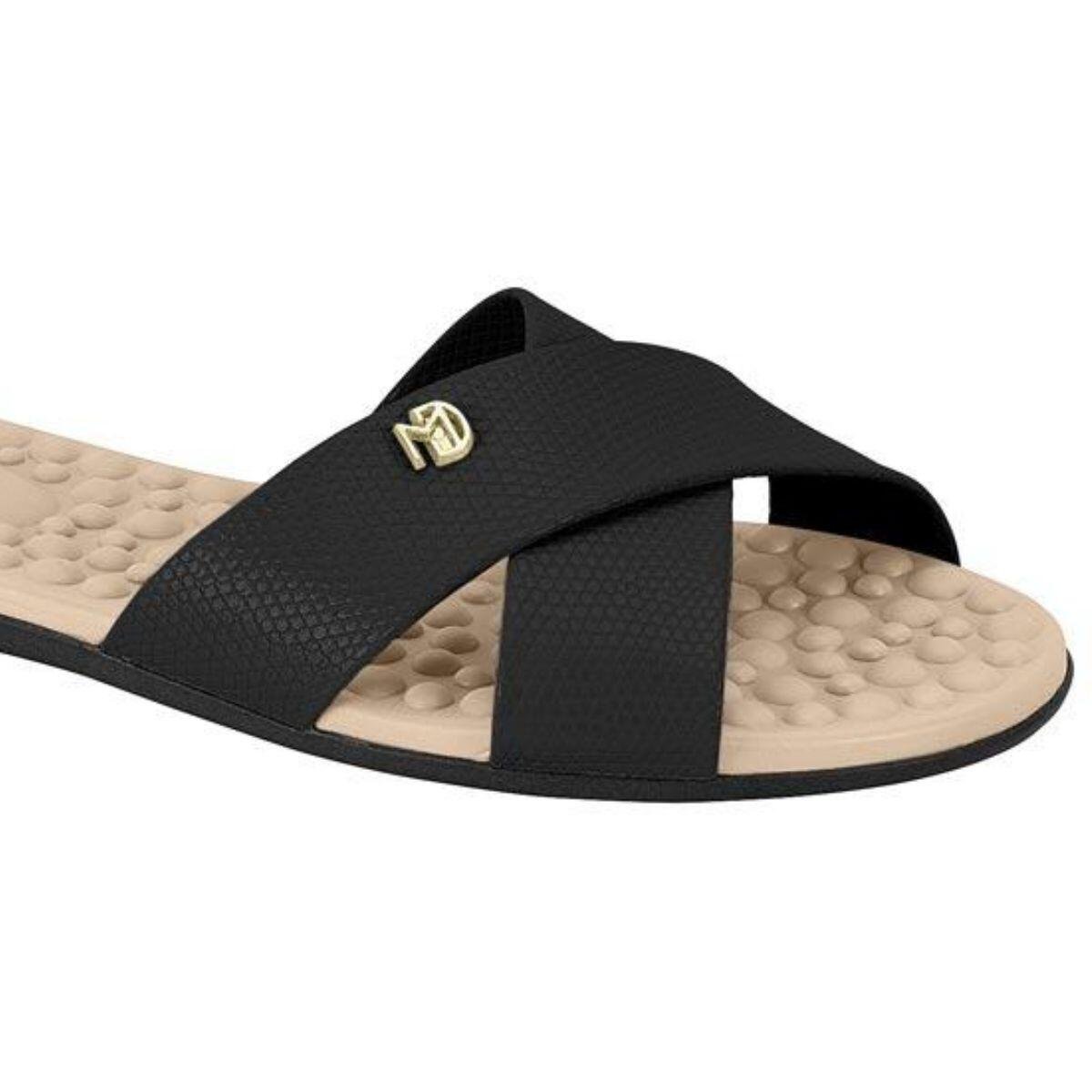 Chinelo Feminino Modare Utraconforto Napa Lezard 7163.105 Preto 3