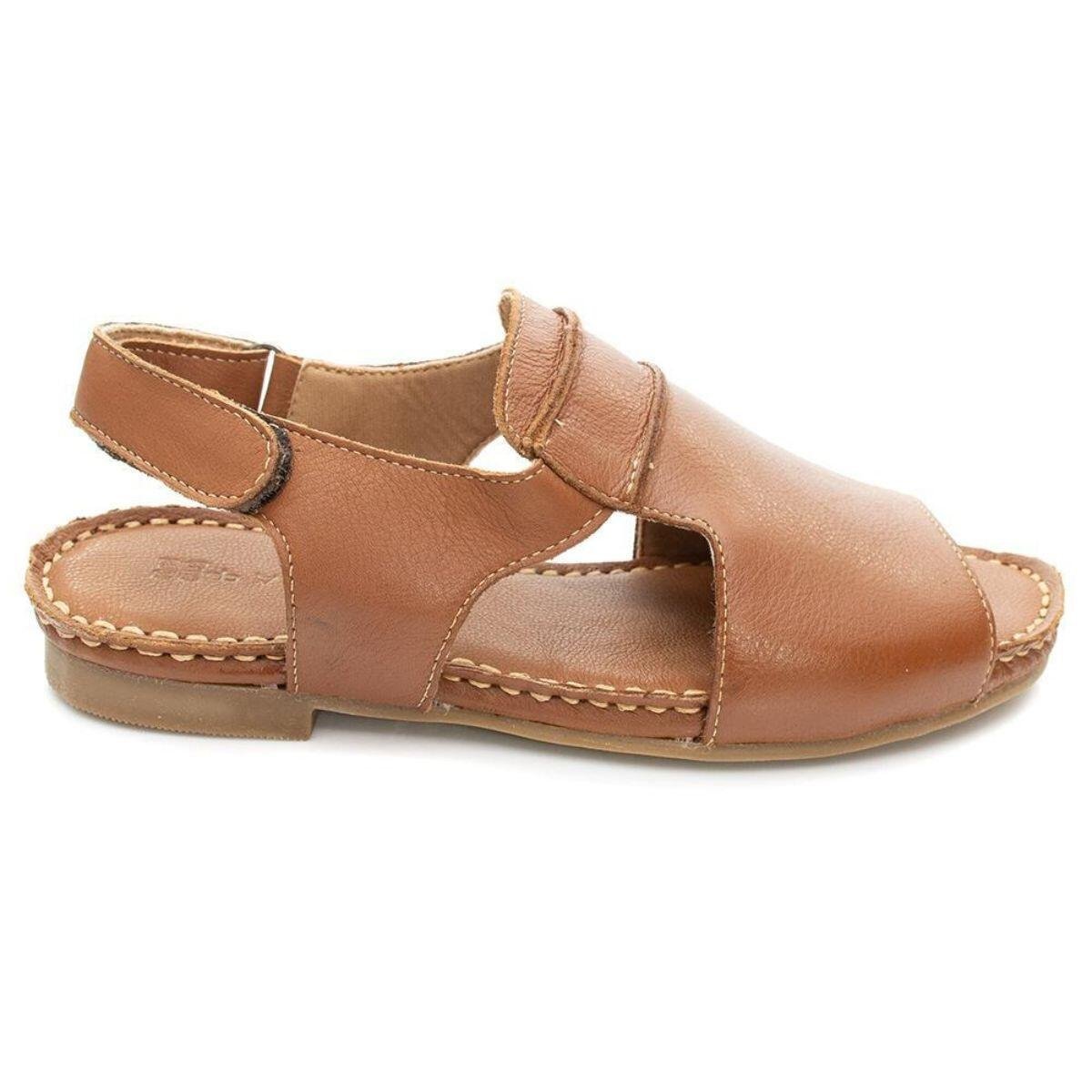 Sandália Rasteira Feminina em Couro Costura 347063