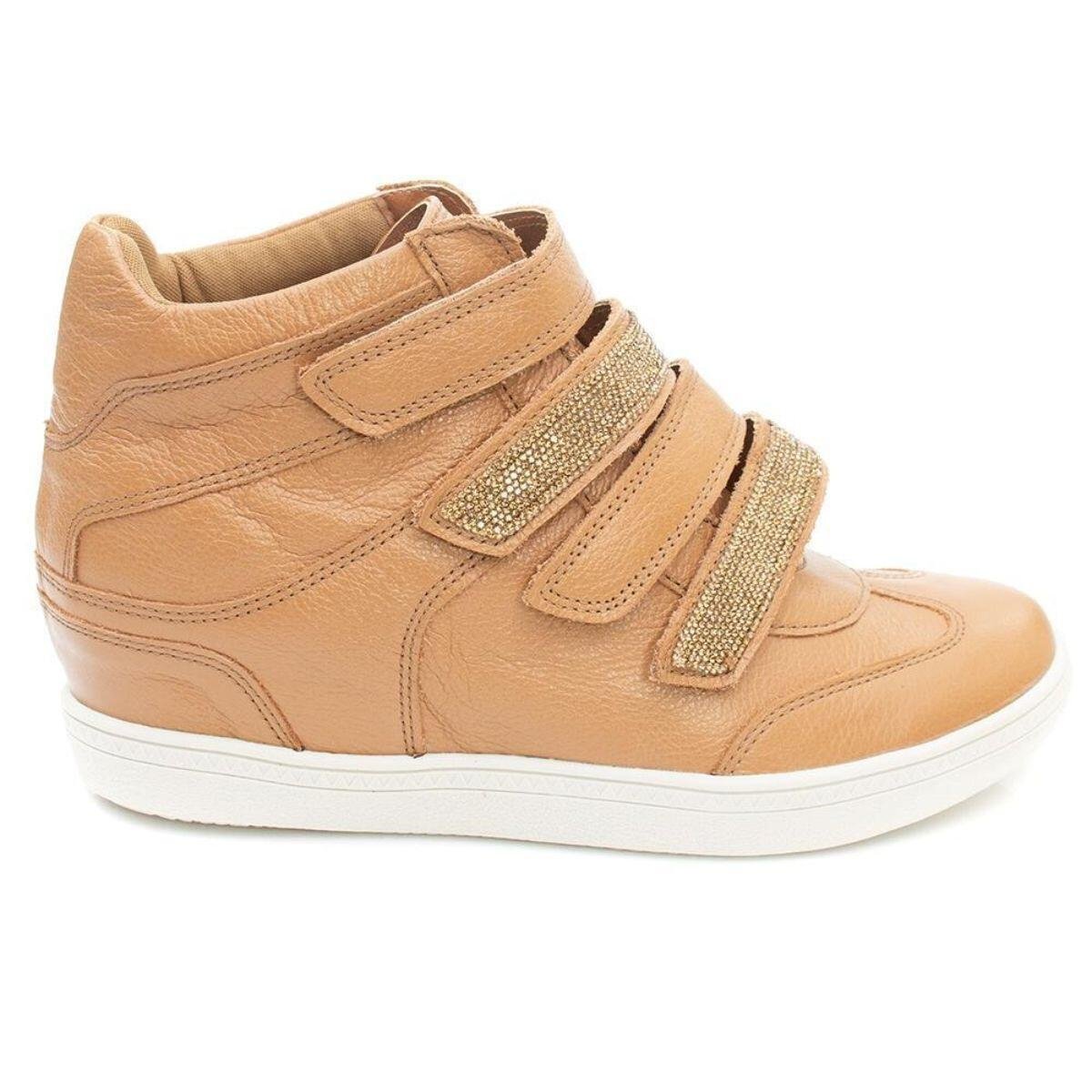 Tênis Sneaker Feminino Orcade em Couro Brilhos 65615