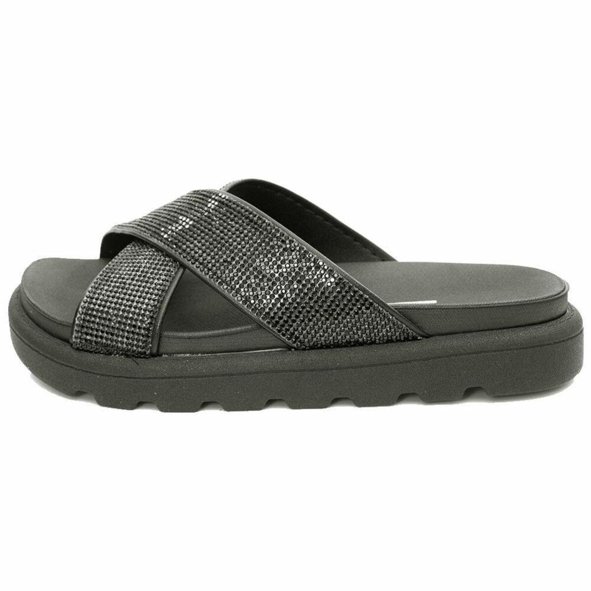 Chinelo Feminino Vizzano Papete Tiras Cruzadas Strass 645912 Preto 3
