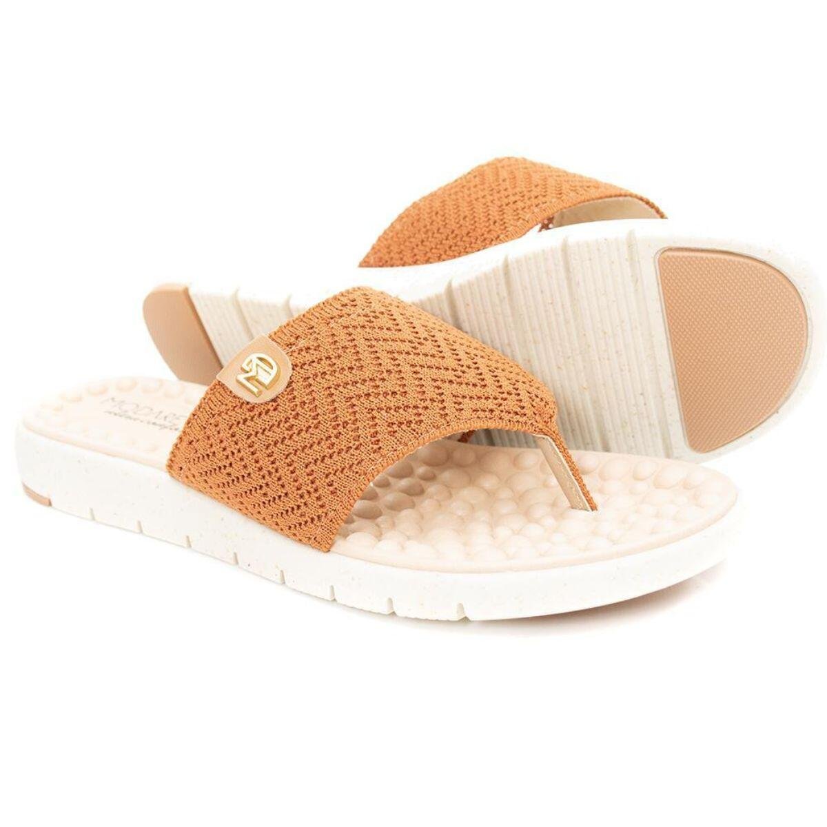 Chinelo Feminino Modare Ultraconforto Knit 7162.224 Marrom 5