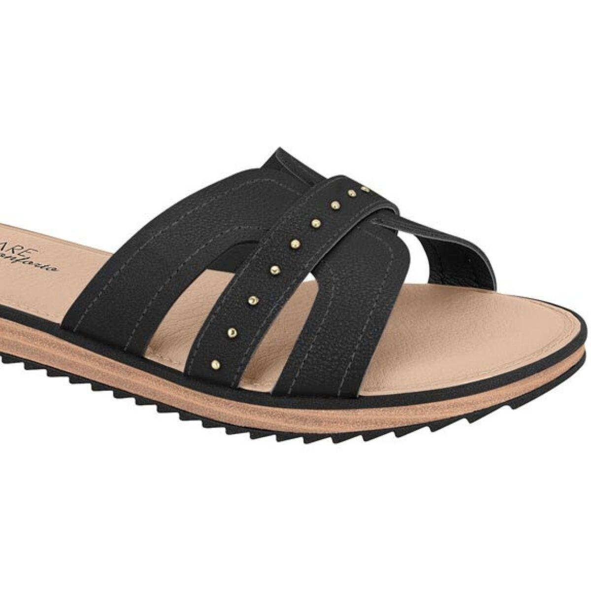 Sandália Rasteira Feminina Modare Ultraconforto 7141.147 Preto 3
