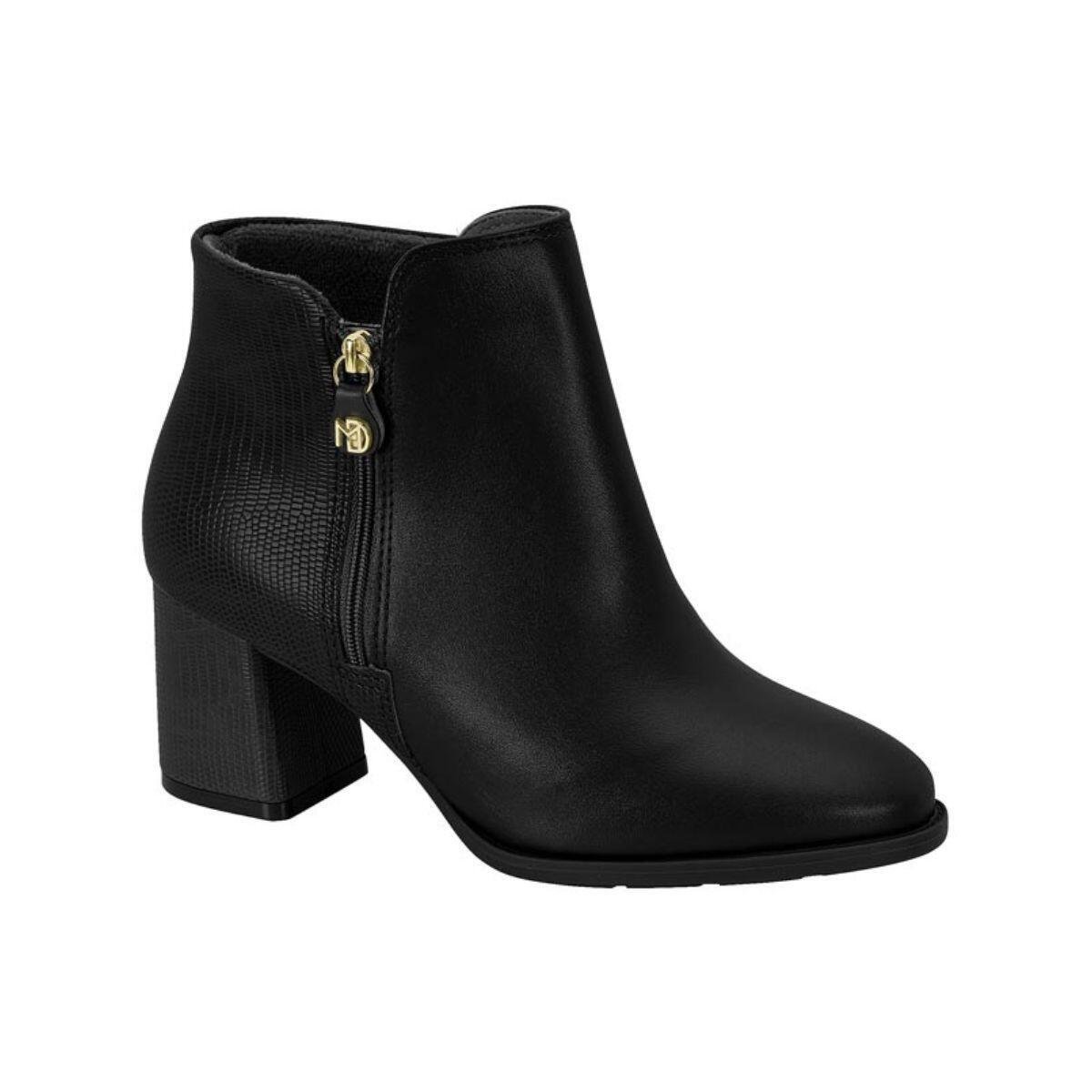 Bota Feminina Modare Ultraconforto Cano Curto Napa 7078.101 Preto 1