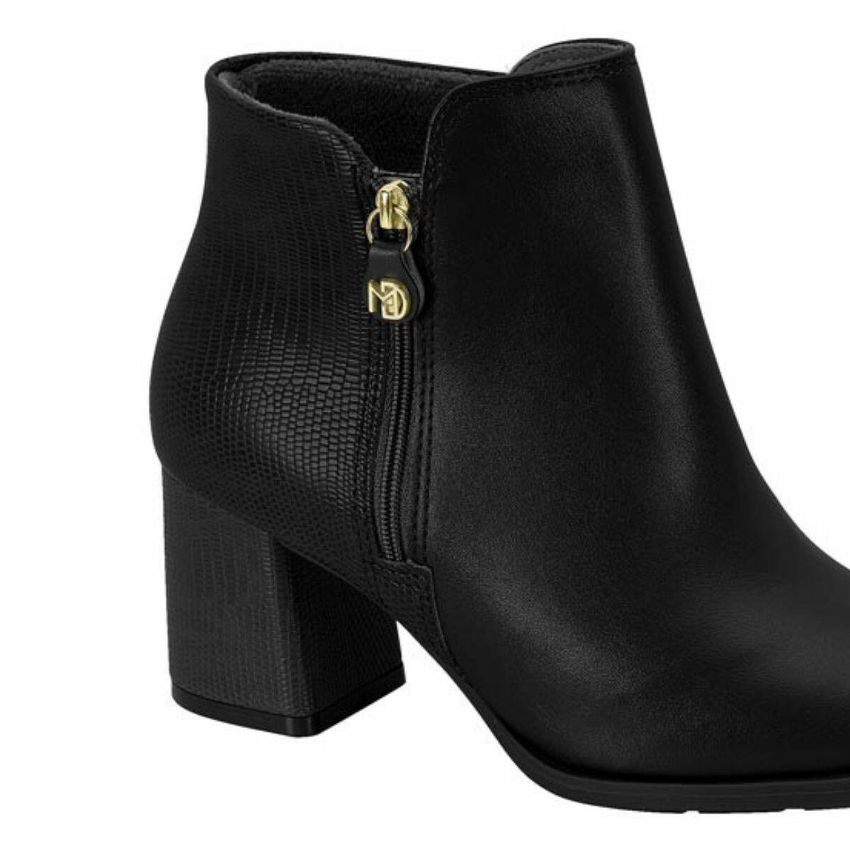 Bota Feminina Modare Ultraconforto Cano Curto Napa 7078.101 Preto 4