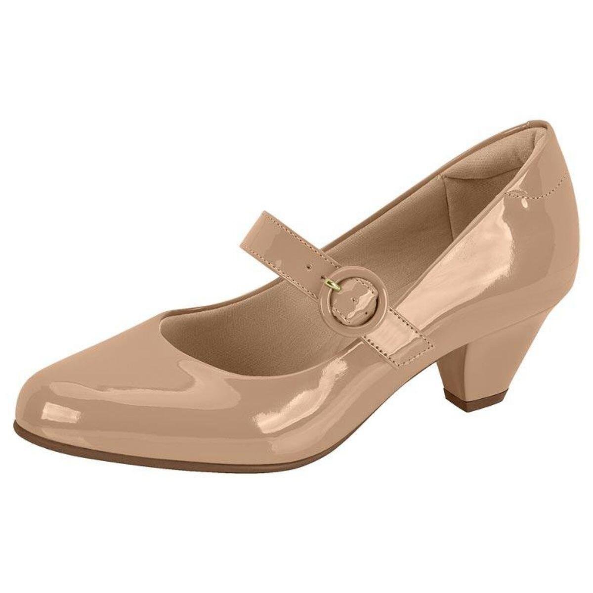 Scarpin FemininModare 7005.668 Verniz Casual Boneca Bege 2