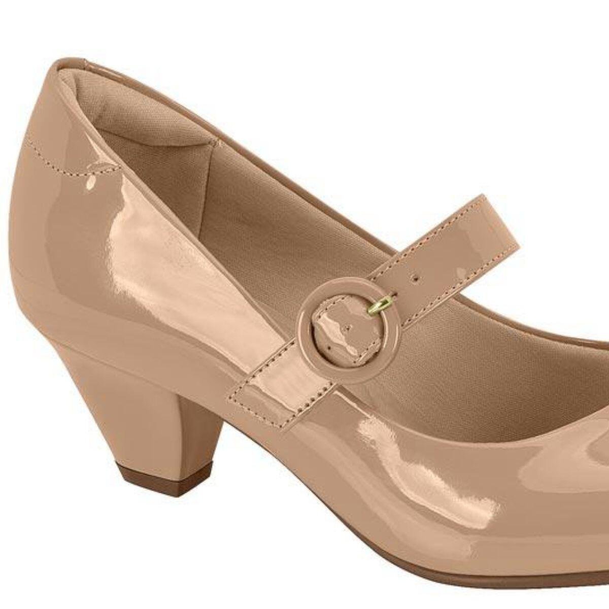 Scarpin FemininModare 7005.668 Verniz Casual Boneca Bege 4