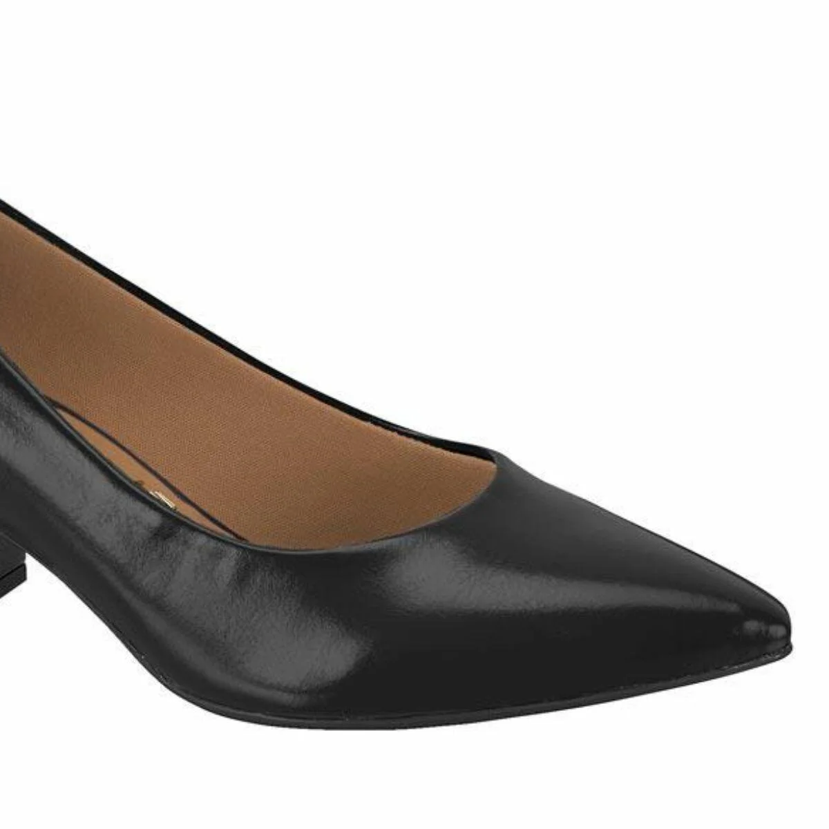 Scarpin Feminino Vizzano Salto Grosso Bico Fino Napa 1220.315 Preto 3