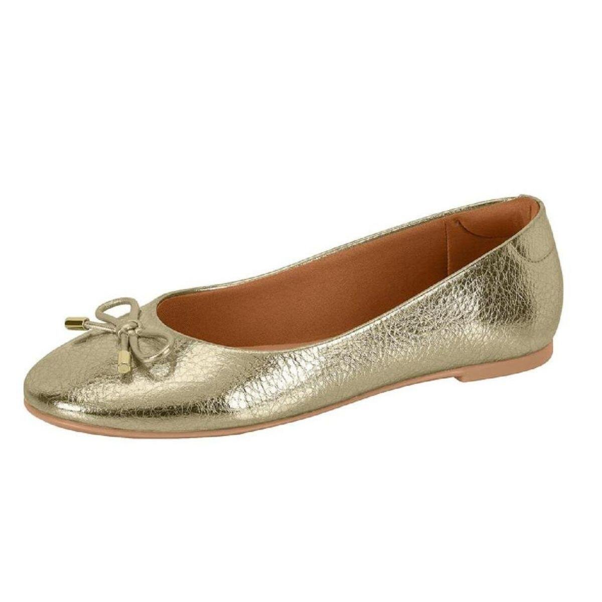 Sapatilha Feminina Vizzano Casual Laço Metalizada 1443.100 Dourado 2