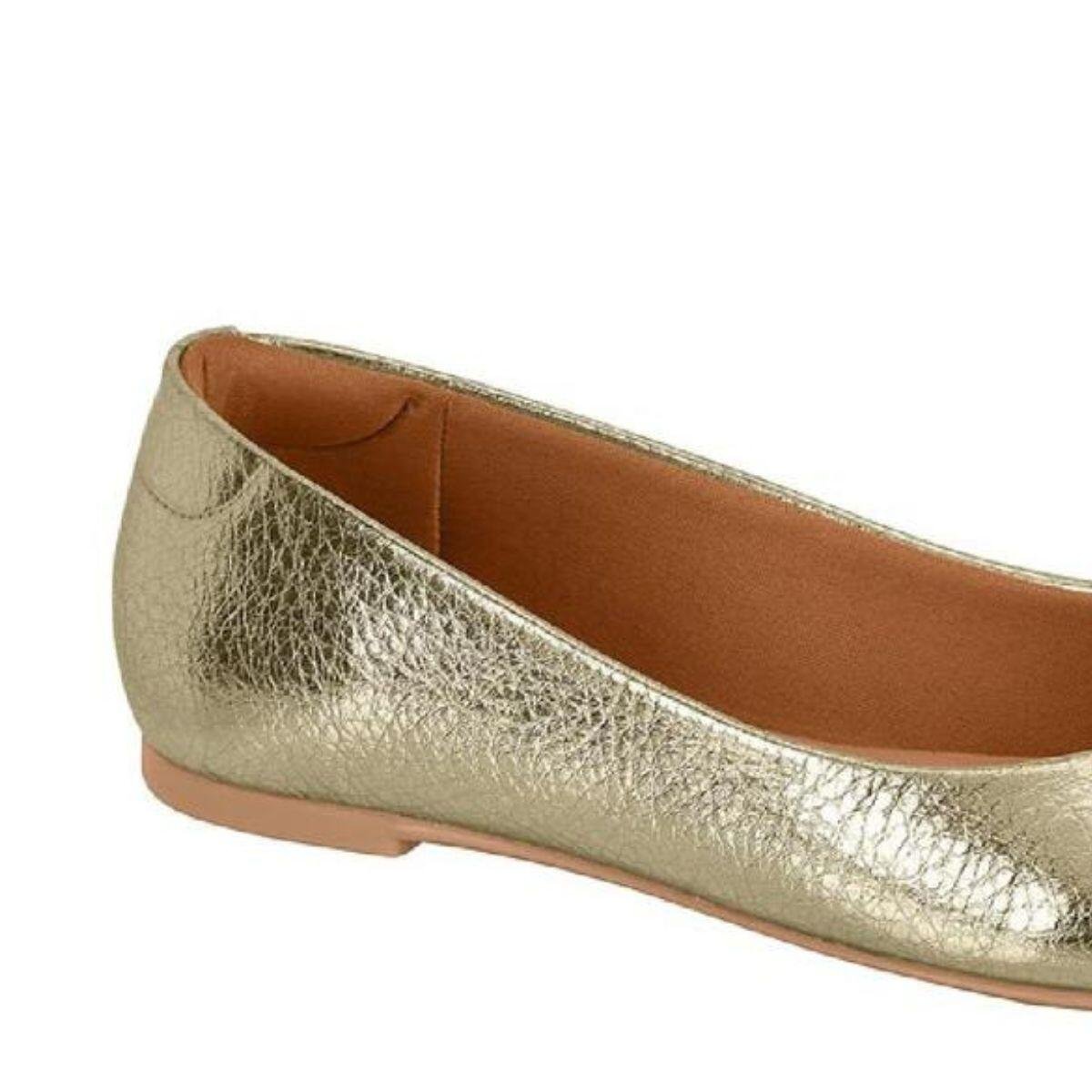 Sapatilha Feminina Vizzano Casual Laço Metalizada 1443.100 Dourado 3