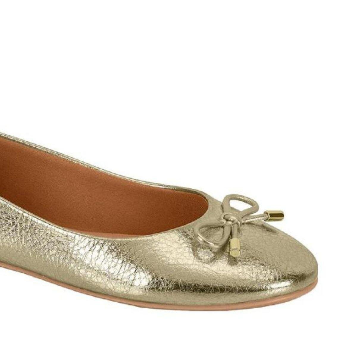 Sapatilha Feminina Vizzano Casual Laço Metalizada 1443.100 Dourado 4