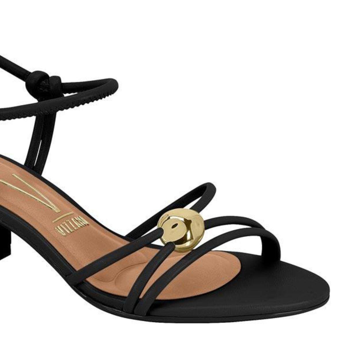 Sandália Feminina Vizzano Salto Bloco Tiras Finas 6291.1192 Preto 3
