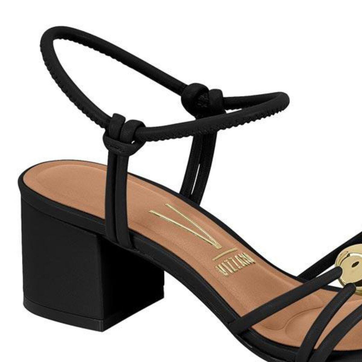 Sandália Feminina Vizzano Salto Bloco Tiras Finas 6291.1192 Preto 4
