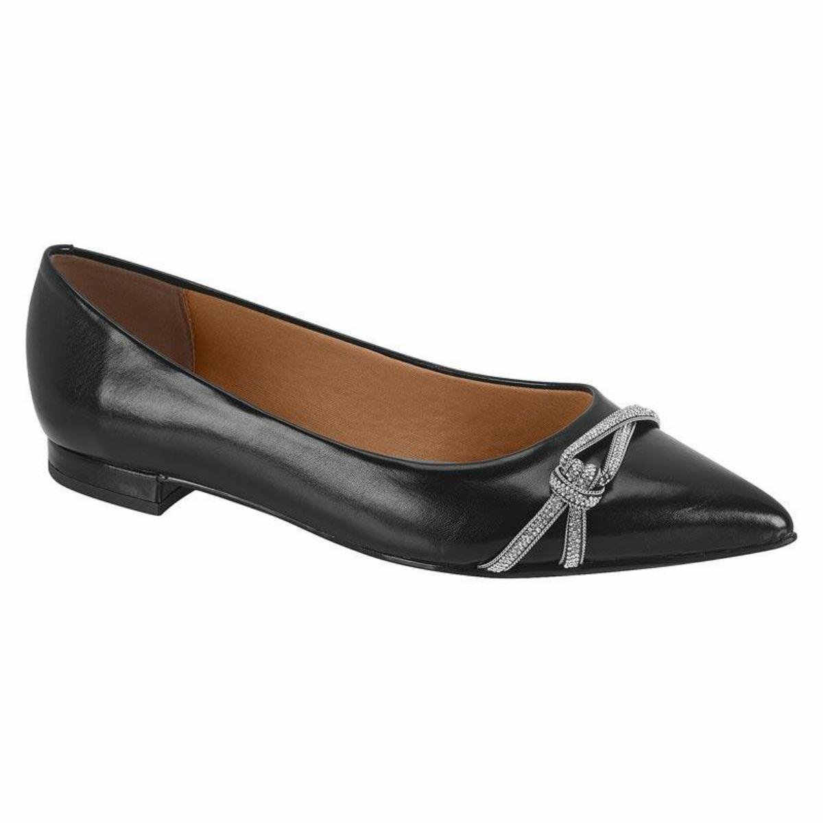 Sapatilha Feminina Bico Fino Com Strass Vizzano 1206.1006