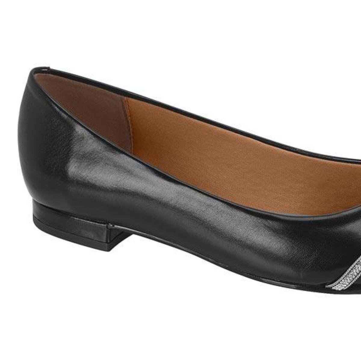 Sapatilha Feminina Bico Fino Com Strass Vizzano 1206.1006 Preto 4