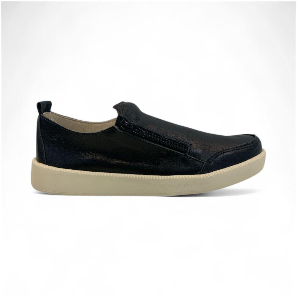 Tênis Slip On Feminino Rio de Luz em Couro 312 Preto 1