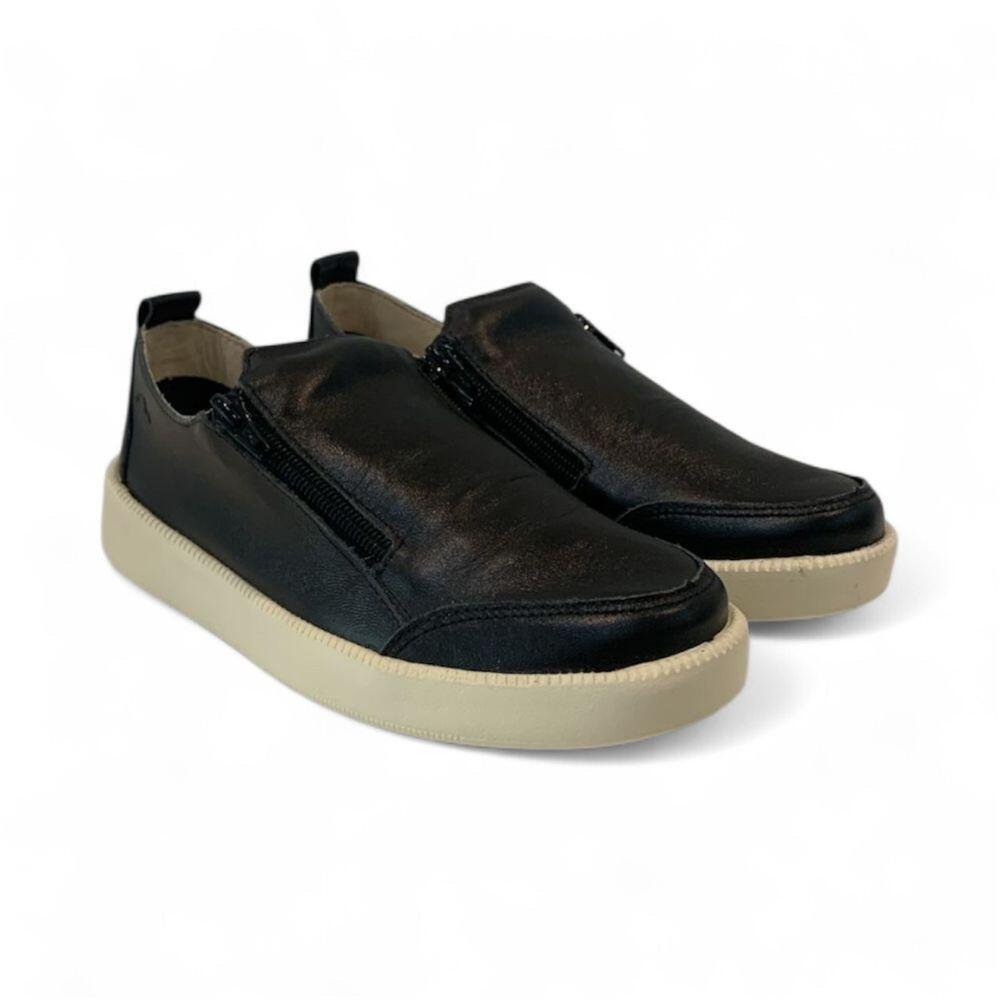 Tênis Slip On Feminino Rio de Luz em Couro 312 Preto 2