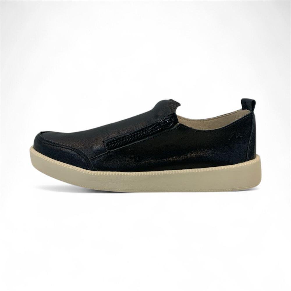 Tênis Slip On Feminino Rio de Luz em Couro 312 Preto 3