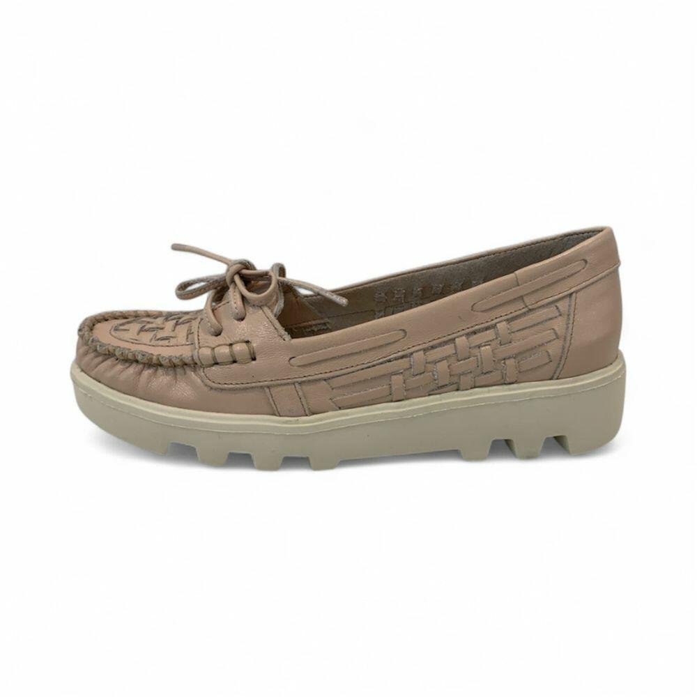 Mocassim Feminino Rio de Luz em couro 912 Bege 3