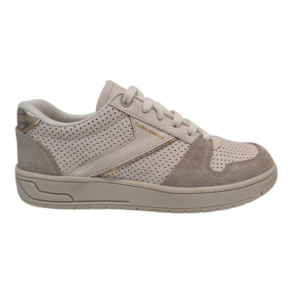 Tênis Feminino Marina Mello em Couro Porcelana 47041 Off White 1