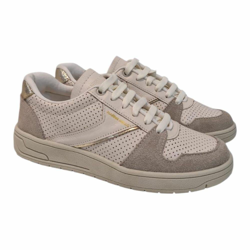 Tênis Feminino Marina Mello em Couro Porcelana 47041 Off White 2