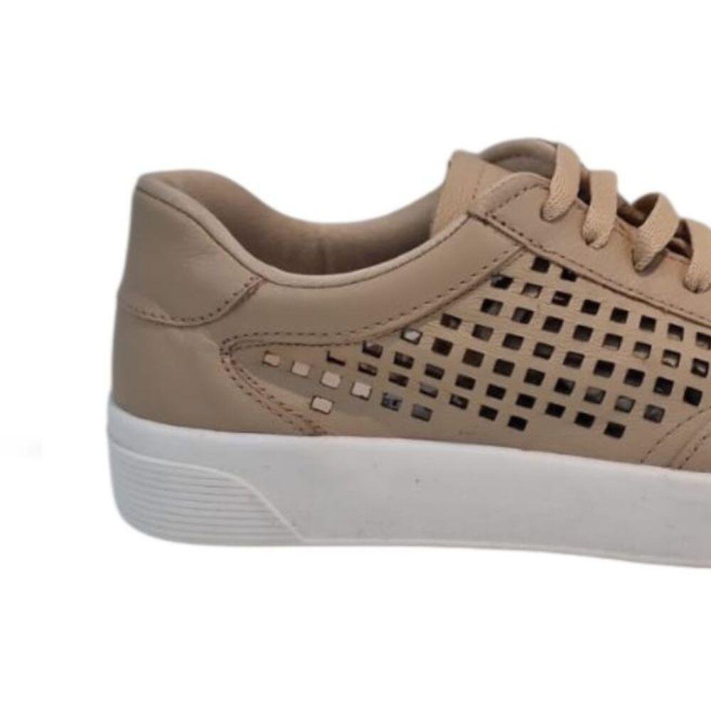 Tênis Feminino Marina Mello em Couro Nude 37094 Bege 5