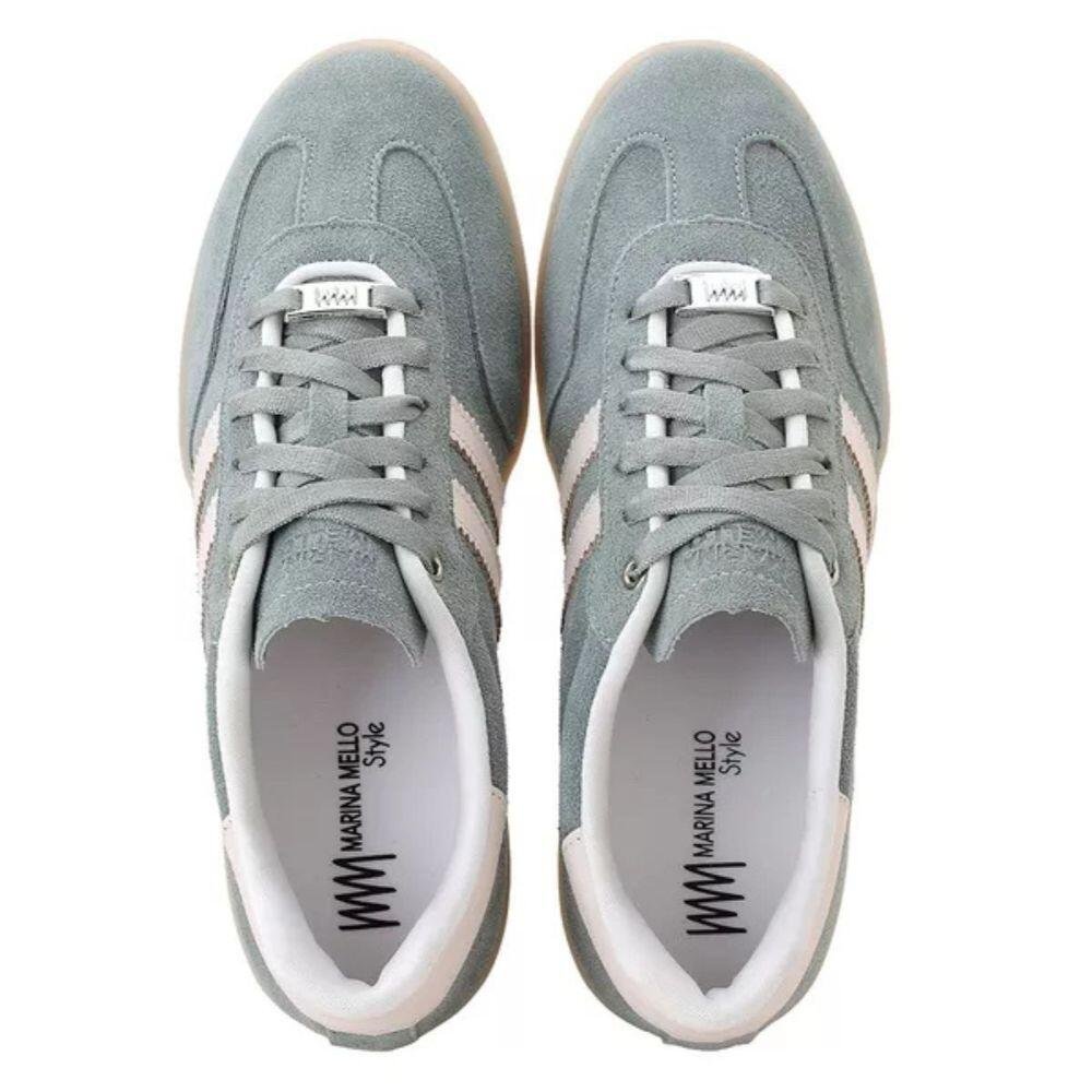 Tênis Feminino Emma Marina Mello em Couro 12154 Cinza 5