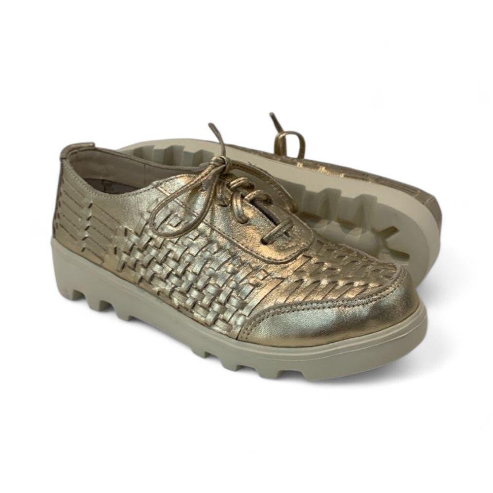 Tênis Feminino Rio de Luz Couro Tratorado 903 Dourado 4