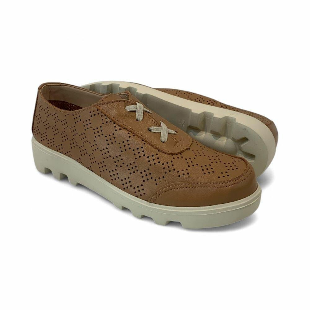 Tênis Feminino Rio de Luz em Couro 958 Marrom 4