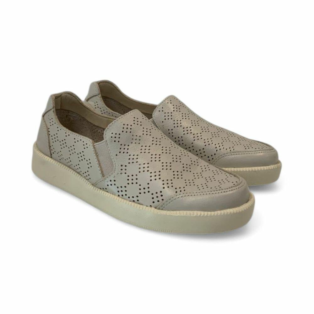 Tênis Slip On Feminino Rio de Luz em Couro 374 Cinza 2