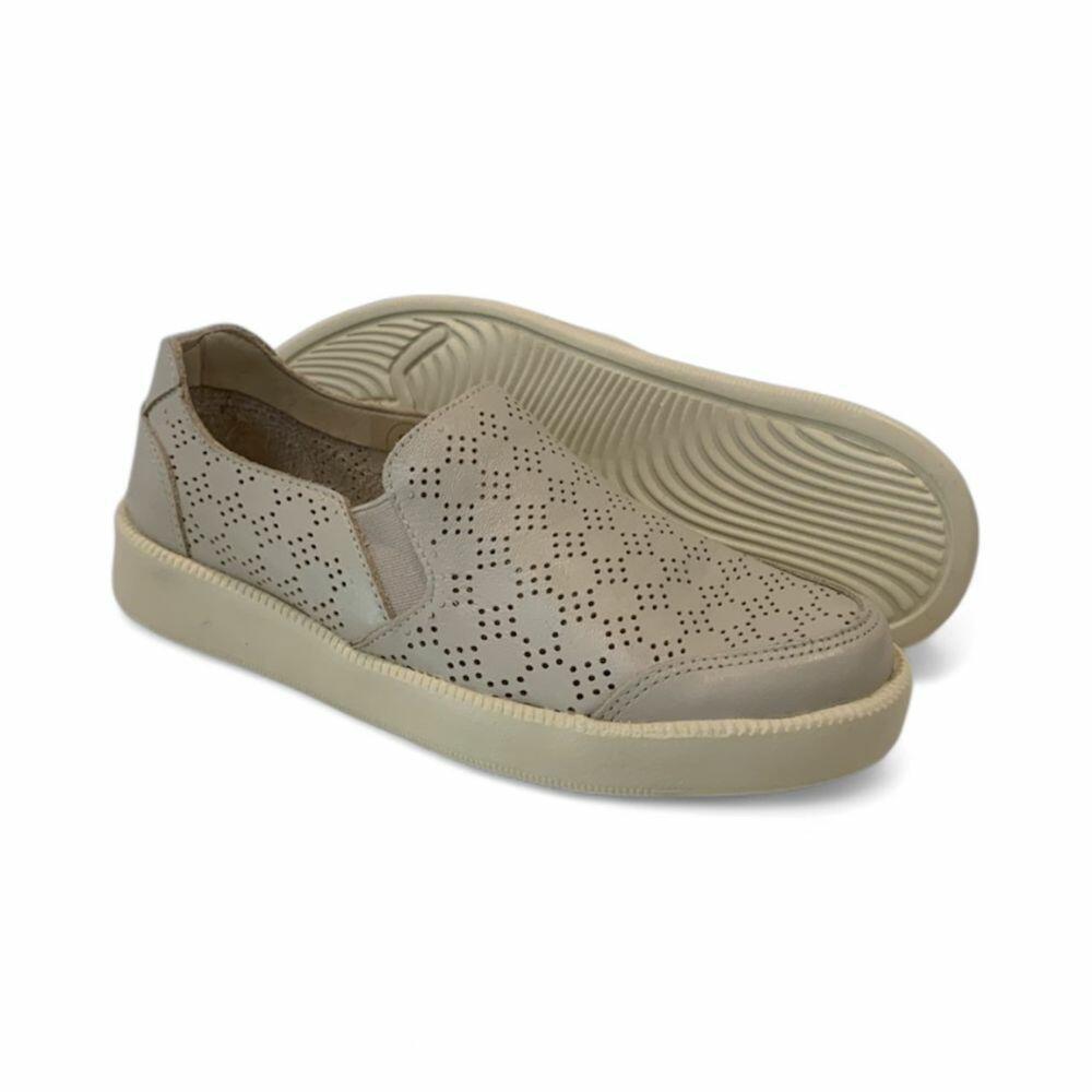 Tênis Slip On Feminino Rio de Luz em Couro 374 Cinza 4