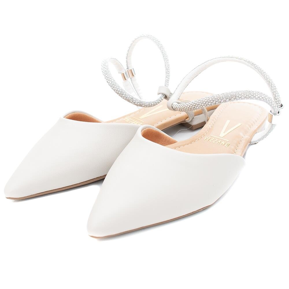 Mule Feminino Vizzano Tira Strass Pelica 1206.1003 Branco 2