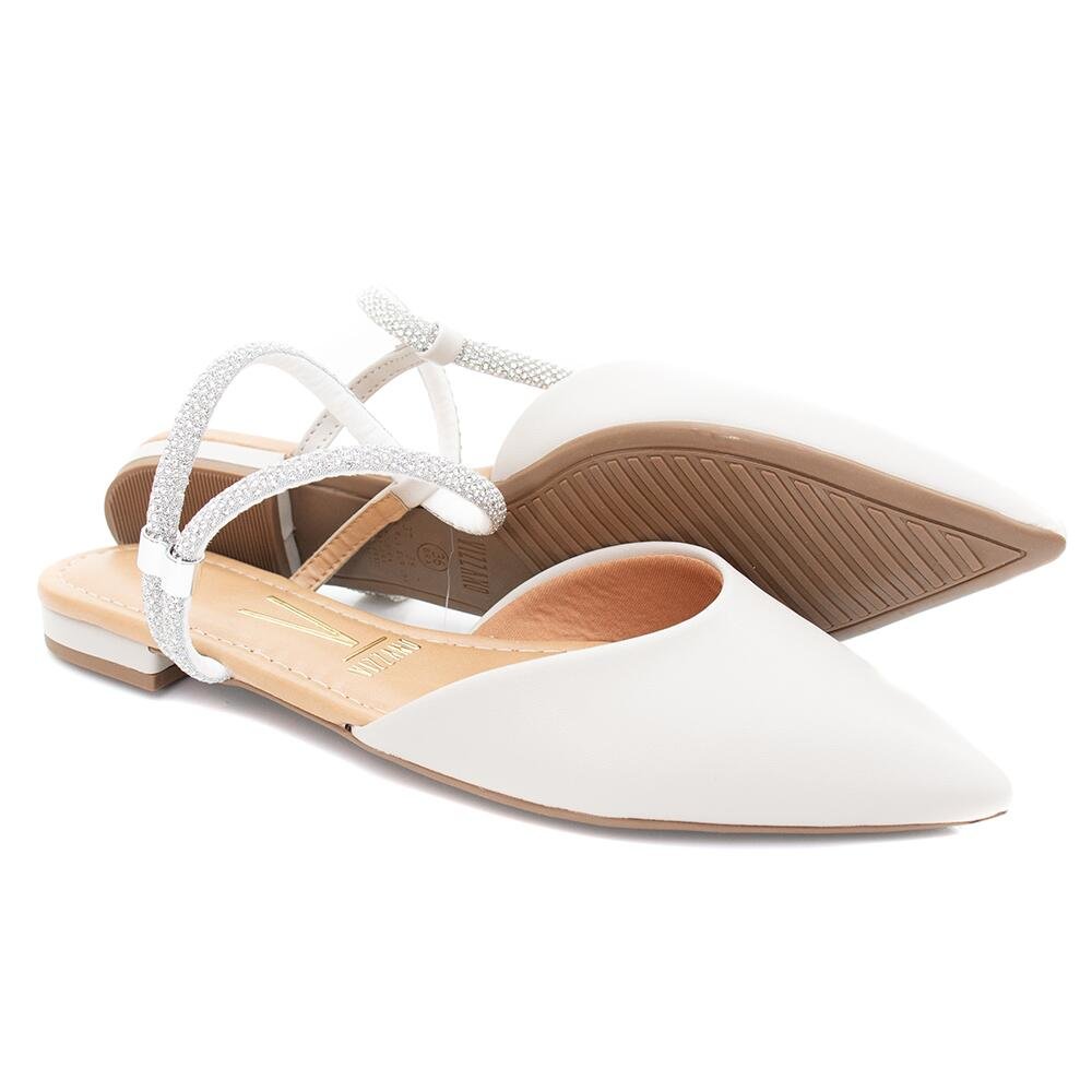Mule Feminino Vizzano Tira Strass Pelica 1206.1003 Branco 4