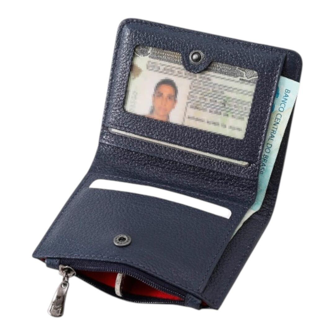 Carteira Mariart em Couro Azurita  645 Azul Marinho 2