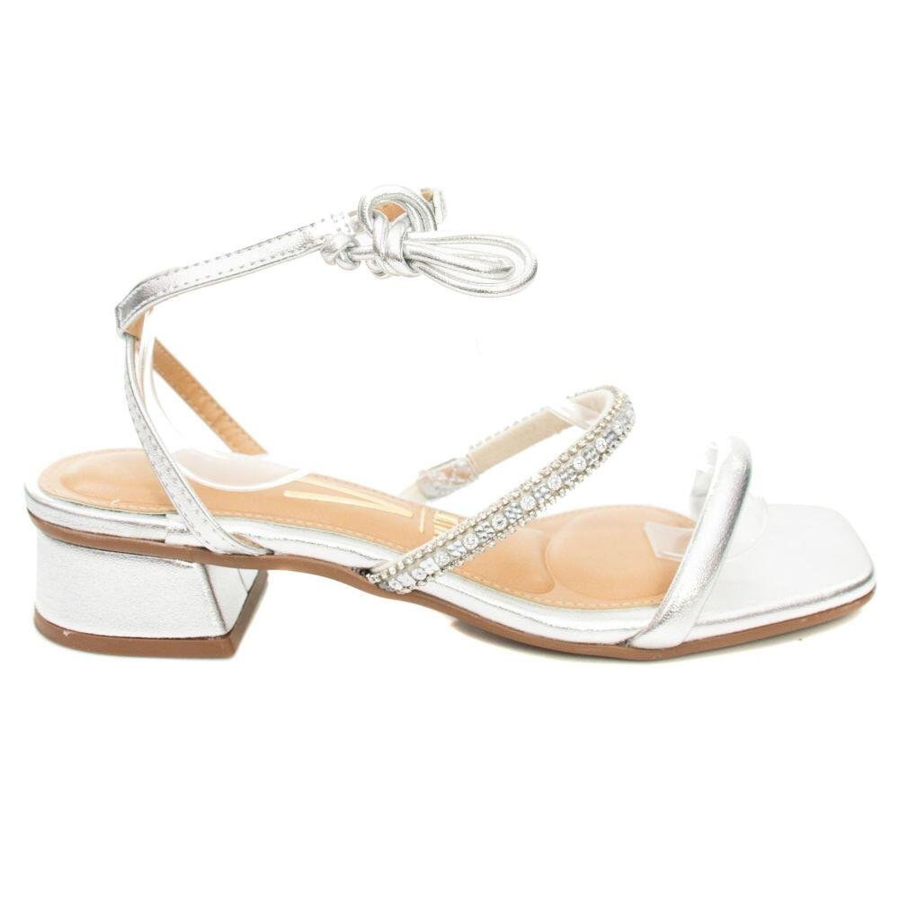 Sandália Vizzano Amarração Strass Prata 6454.225